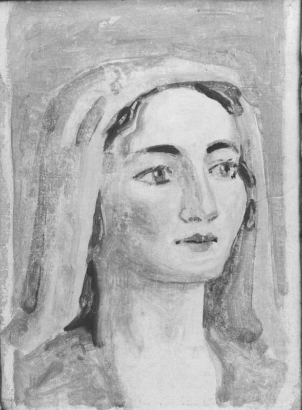 Giorgio De Chirico - ritratto di donna con fazzoletto giallo, Raccolta Casa Rodolfo Siviero, Firenze